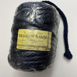 Vintage Persian Kandi Braided Cord 16mm 50 Yds Macrame Knotting Weaving Blue